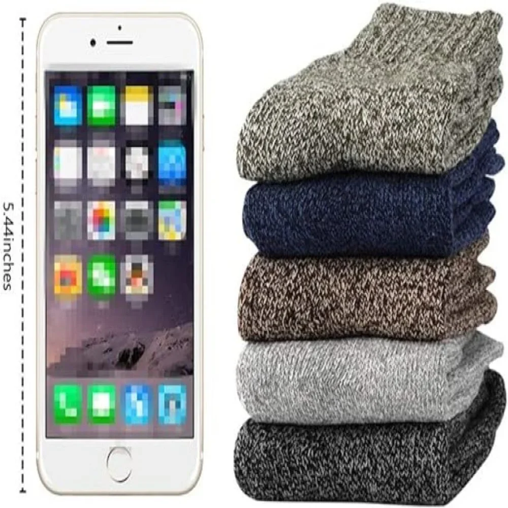5 Pairs Wool Socks for Women Warm Winter Thermal Thick Socks Gifts for Women Mom